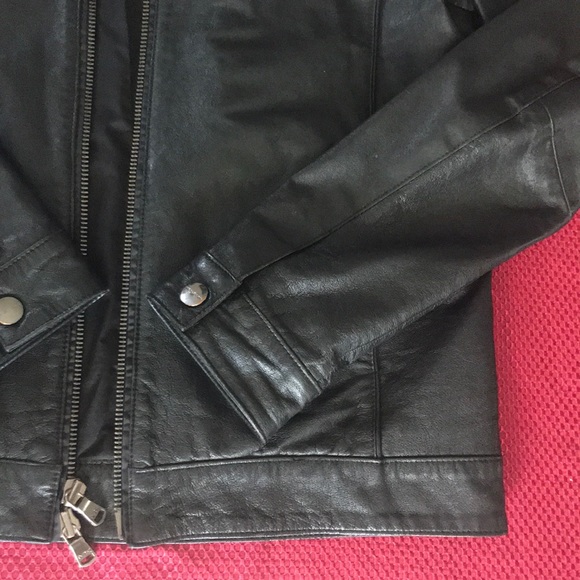 Michael Kors Leather Jacket Medium Black Excellent - Picture 4 of 8